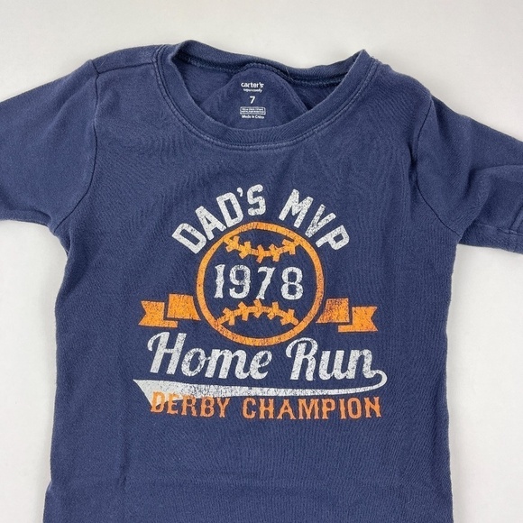 Carters Boys Graphic Tshirt Blue Size 7 - Picture 3 of 6